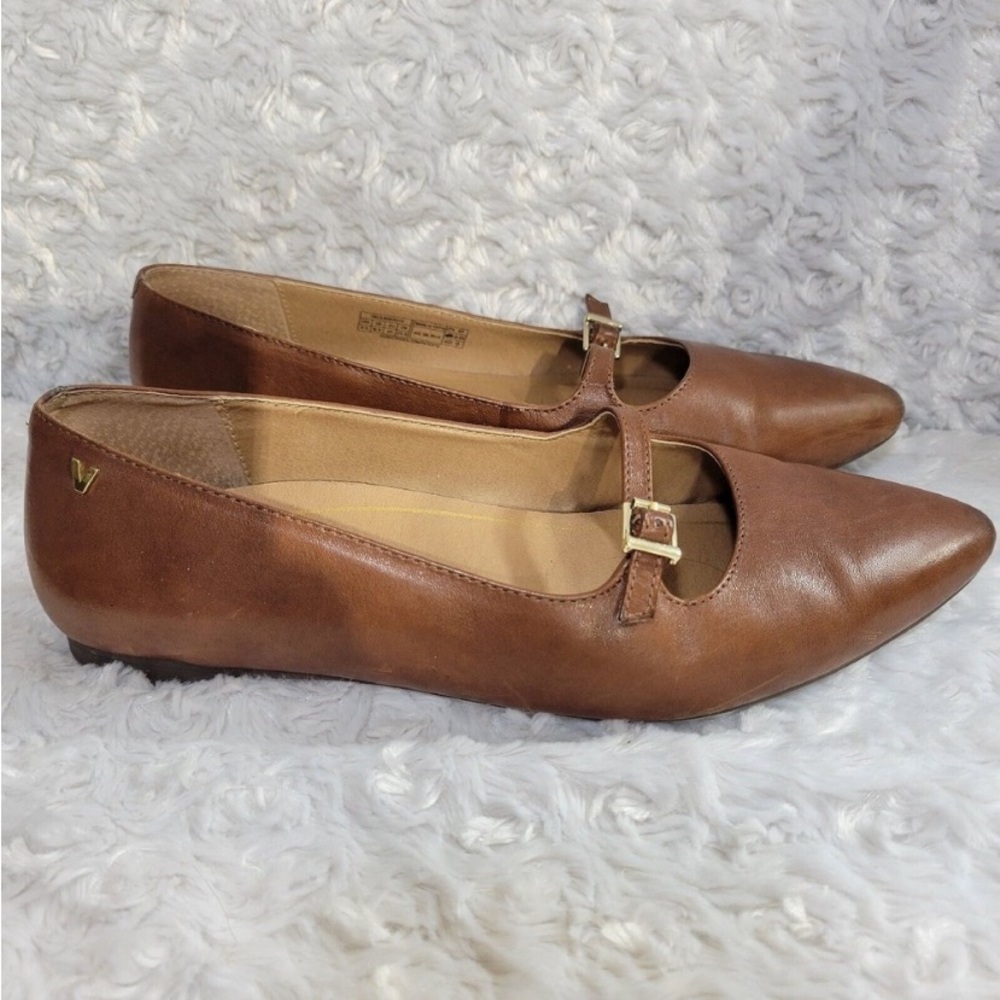 Vionic Flats Womens UK/US 40/8.5 Brown Leather Delilah Ballet Slip Comfort Shoes